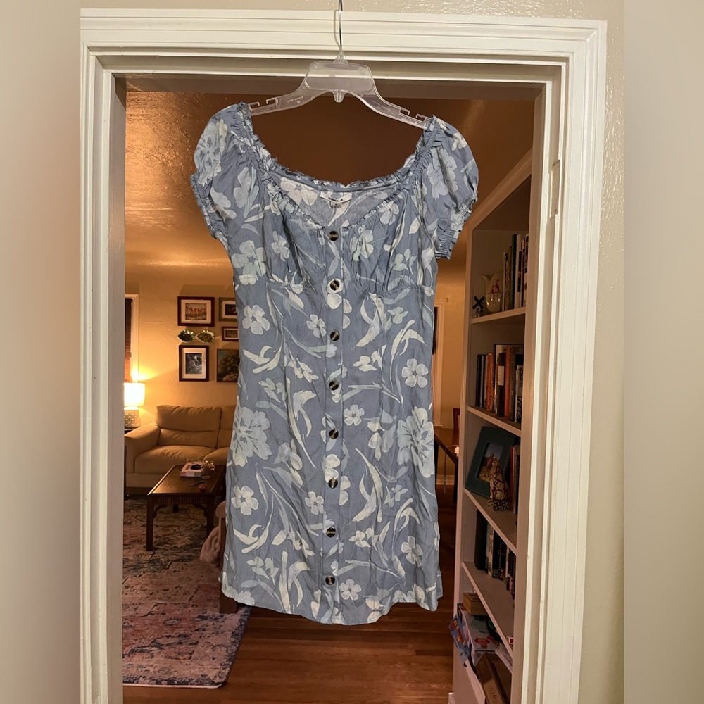 O’Neill NWT Blue Floral Button-Front Mini Dress size medium